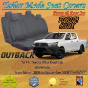 Canvas Seat Covers for Toyota Hilux Workmate Bucket & 3/4: 03/2005 - 09/2009