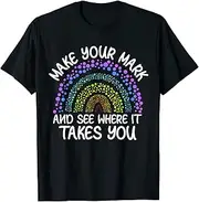 [X.Style] Dot Day Kids Make Your Mark See Where It Takes You Polka Dot ds314 T-Shirt (M) Black