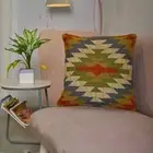 Multicolor 18x18" Boho Cushion Cover Handmade Kilim Aztec Vintage Pillow Cover