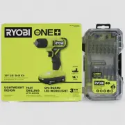 Ryobi One+ 18V 3/8" Drill Driver + 40pc Impact Driving Bit Set + Buho Tool Bag