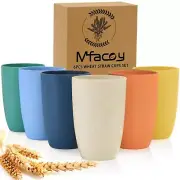 Wheat Straw Cups Set of 6 12Oz Unbreakable Reusable Stackable Tumbler Cups