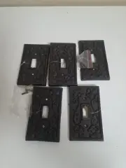 New CAST IRON▪︎FLEUR de LIS Wall Light SWITCH PLATE COVER Toggle light ON OFF