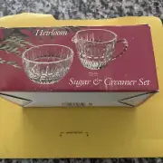 Sugar and Creamer Set Crystal