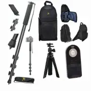 72" PRO MONOPOD + TRIPOD + REMOTE + BACKPACK FOR CANON EOS REBEL 1200D 1300D