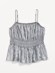 Old Navy Women’s Satin Cami Shiny Tank Top Silver Metallic Size XS S M L XL