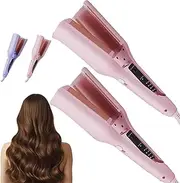 French Curls Iron, Create Frizz-Free French Curls Effortlessly Curling Iron, Wave Curling Iron, 15-Second Heat-Up, Four Settings for All Hair Types (2pink)