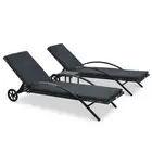 Sun Lounger with Table Sofa Patio Day Bed Garden Outdoor Furniture Rattan vidaXL