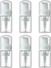 6 Pcs Empty Foam Pump Bottle 1oz/30ml Travel Size Plastic Pump Bottle Soap Bottle Portable Small Hand Sanitizer Dispenser Bottles, Refillable Clear Instant Foaming Bottles for Hand Lotion Shampoo