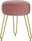 Velvet round Vanity Stool, Footrest Stool Ottoman Side Table Seat Dressing with