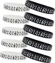 DOITOOL 10pcs Music Festival Decorative Bracelets Syllable Notes Design Wristbands for Concerts Parties and Events Comfortable Unique Accessory for Every Occasion