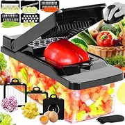 Julienner Mandolin Multi Cutter Onion Chopper Food Chopper Vegetable Cutter Dicer for Slicing Fruit Vegetables - Black