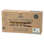 Bamboo Biodegradable Clothes Pegs - 20 pack - Go Bamboo