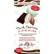 Little Zebra Chocolates Dark Supreme 72% Dark Choc 85g (Pack of 12)