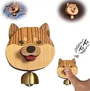 Wooden Shiba Inu Wind Chime Doorbell Shopkeepers Bell for Door Opening Dopamine Hanging Decoration
