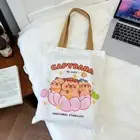 Canvas Shoulder Bag Capybala Cartoon Peripheral Cute Pufferfish Bag