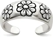 [JewelryWeb] 925 Sterling Silver Solid Polished Artisan Oxidized toe ring-toe ring for Women