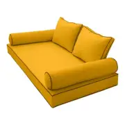|COVER ONLY|Style1 Queen Contrast Trim Daybed Mattress Bolster Back Covers AD108