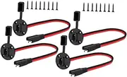 FONDOTIN 4Sets Power Connector with Covers Durable Solar Panel Flush Connector Compatible with Rvs Motorcycles and Tractors Includes Screws for Easy Installation