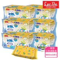 在飛比找PChome24h購物優惠-日本LEC迪士尼純水99%濕紙巾箱購玩具總動員80抽X18包