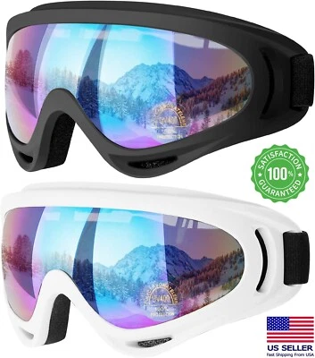 2Pcs Ski Goggles Snowboard Goggles Anti-Glare Lens UV 400 Motorcycle Sunglasses