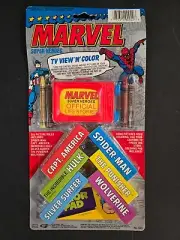 Marvel Super Heroes TV View 'n' Color Set Spider-Man Wolverine 1990