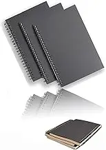 Honwor Travel-Friendly Pack of 3 Kraft Cover Spiral Sketchbooks, 100 Pages/50 Sheets White Cartridge Paper, for On-The-Go Artists & Sketchers