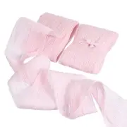 2 Rolls Chiffon Crinkle Ribbon 3 '' x 6 Yd Handmade Fabric Silk Ribbon Pink