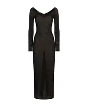 Dolce Gabbana DG Logo Jacquard Mesh-Stitch Sheath Dress IT44,IT42 Black