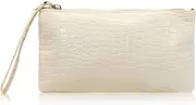 AfitLulu Women's Wallets Wristlet Clutch Purse with Wrist Strap, Ladies Crocodile Texture Womens Purse Phone Bag with Zipper for Cards Cash Cell Phone