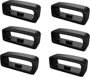 6Pcs Black Silicone Watch Band Loop Compatible with Garmin Forerunner 245/245 Music/645/645 Music Wristband Loop, 20mm Lock Ring Replacement Watch Band Loop Smartwatch Keeper, Watches