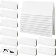 Fullhawl 30 Pcs Dry Erase Name Tent 10.83 x 4.17 Inches Reusable Name Tent Cards Bulk, White Blank Table Name Tent Double Side Name Tents for Classroom Wedding Guest
