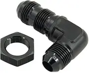 CNRAQR 8AN Male to Male 90 Degree Bulkhead Flare Fitting Union Adapter Aluminum Black