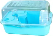 ＫＬＫＣＭＳ Hamster Cage Small Animal Cage,with Openable Top,Portable,Hamster Habitat House for Mice Guinea Pigs Hedgehog Sugar Glider, Blue