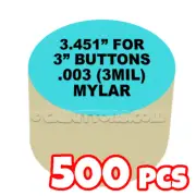 3" Tecre Mylars Clear Plastic Cover for Button Maker Badge Machine Press 500 pcs