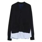 [Sacai] Sacai Buttoned Layered Cardigan I NUMERIC BLUE