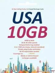 USA Travel SIM card: 7 - 30 days | 10GB Data | T-Mobile 5G/4G | Best value