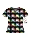 New, eliteMed 4-Way Stretch Print Scrub Tops, Pattern# 900-009BLK, S-2XL