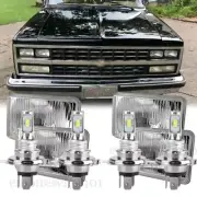 4PCS 4X6" LED Headlights DRL Hi/Lo Beam For Chevrolet R2500 Suburban 1989-1991