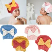 Quick Dry Hair Turban Bow Hair Drying Towel Wrap Turban Head Cap Super Absorb