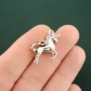 BULK 25 Unicorn Charms Antique Silver Tone 3D - SC7519