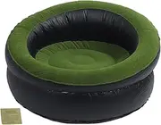 Inflatable Sofa Chair, Blow Up Lounger, Ergonomic Air Couch with Quick Valve, Flocked, Portable Light Weight Sofa for Camping, Travel, Reading, Red (Green)