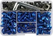 Connector 155PCS Motorcycle Complete Fairing Bolts Kit for Kawasaki for Ninja 300 400 650 ZX6R for Vulcan S 650 ZX10R KLX250(Blue)