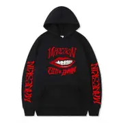 Maneskin Rock Band Printing Sports Casual Loose hoodie Men and Women Hoodie shirt top L Black