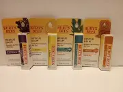Burt's Bees Rescue Lip Balm Honey, Lemon, Cooling Eucalyptus, Elderberry 4 PACK