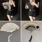 Dance Cosplay Folding Fan Lace Rose Hand Held Fans Court Lolita Lace Fan