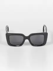 Black Rectangle Tinted Logo Sunglasses