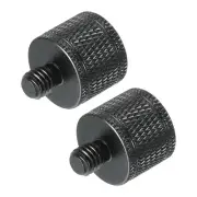 Mic Stand Adapter M6 Male x M8 Female Camera Screw Thread Adapter Black 2Pack