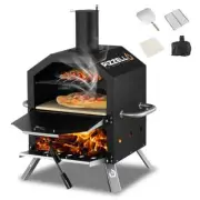 Outdoor Pizza Oven Wood Fired 2-Layer Pizza Ovens Outside Pizza Maker with Stone