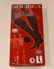 SOLIDEA Active Knee High Graduated Energy Uni Sex Massage Socks Sz M Blk