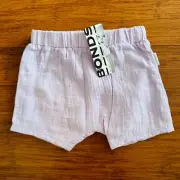 Bonds Baby Purple Pink Muslin Cloth Shorts Sz 00 BNWT